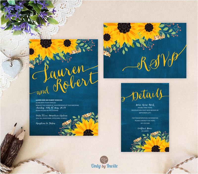 Wedding Invitations and Rsvp Packages Sunflower Wedding Invitation Packages Invites Rsvp