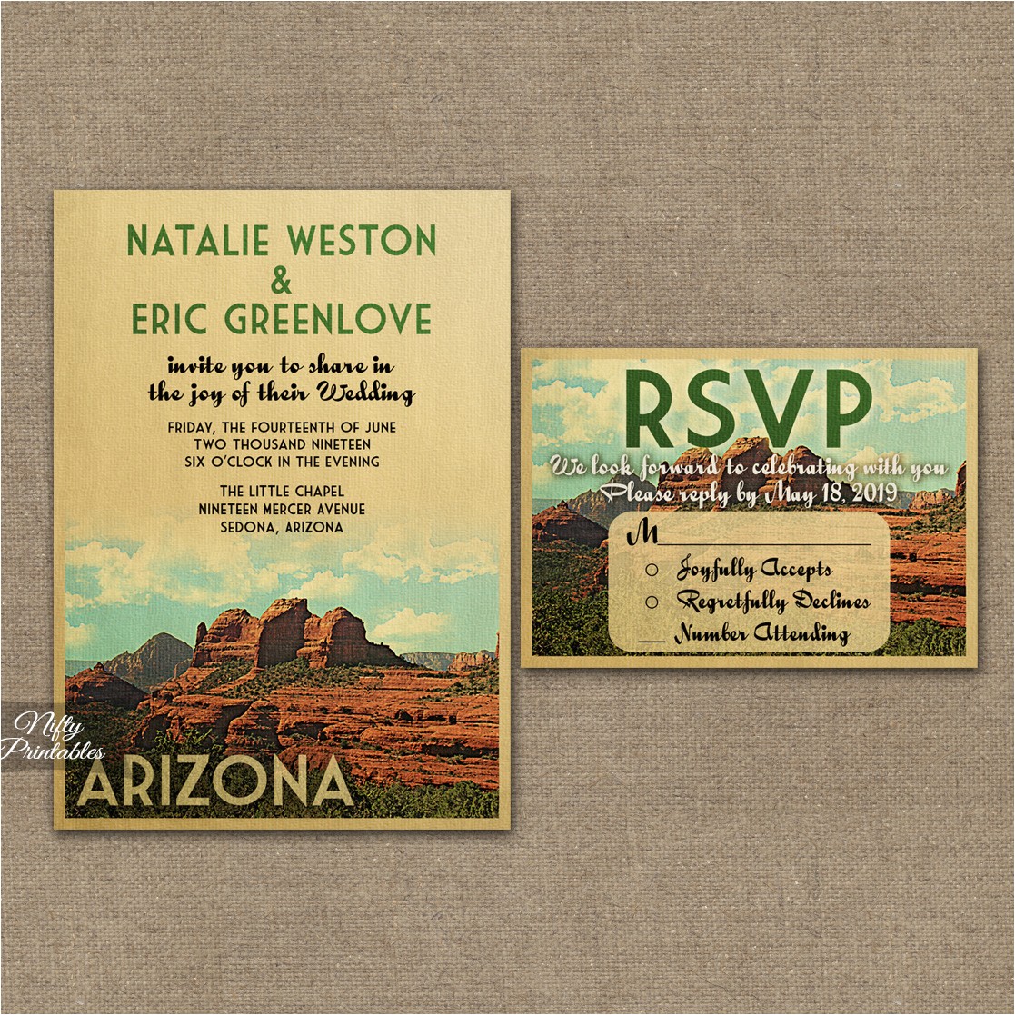 Wedding Invitations Az Arizona Wedding Invitations Vtw Nifty Printables