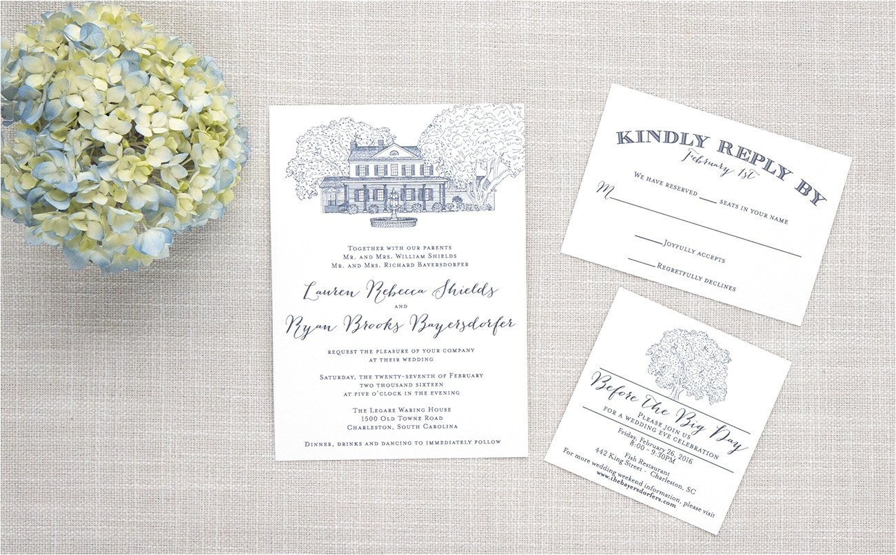 Wedding Invitations Charleston Sc Legare Waring House Wedding Invitation Scotti Cline Designs