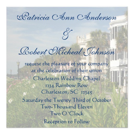 Wedding Invitations Charleston Sc Personalized Rainbow Row Charleston Sc Wedding 5 25