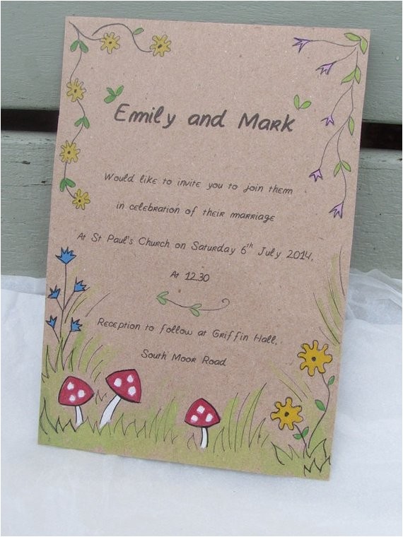Wedding Invitations Etsy Uk Items Similar to toadstool Wedding Invitation On Etsy