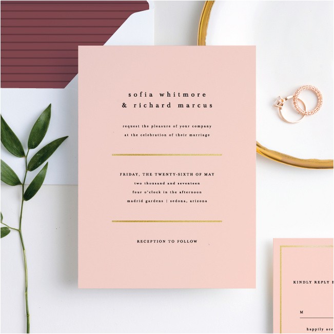 Wedding Invitations for Less Than A Dollar Less is More Wedding Invitations Paper Culture