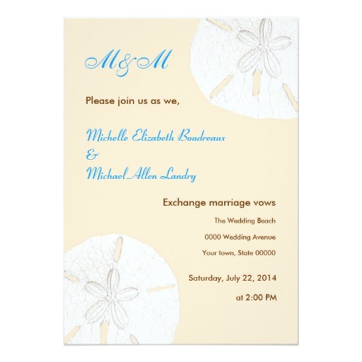 Wedding Invitations for Less Than A Dollar Sand Dollar Casual Wedding Invitations Zazzle