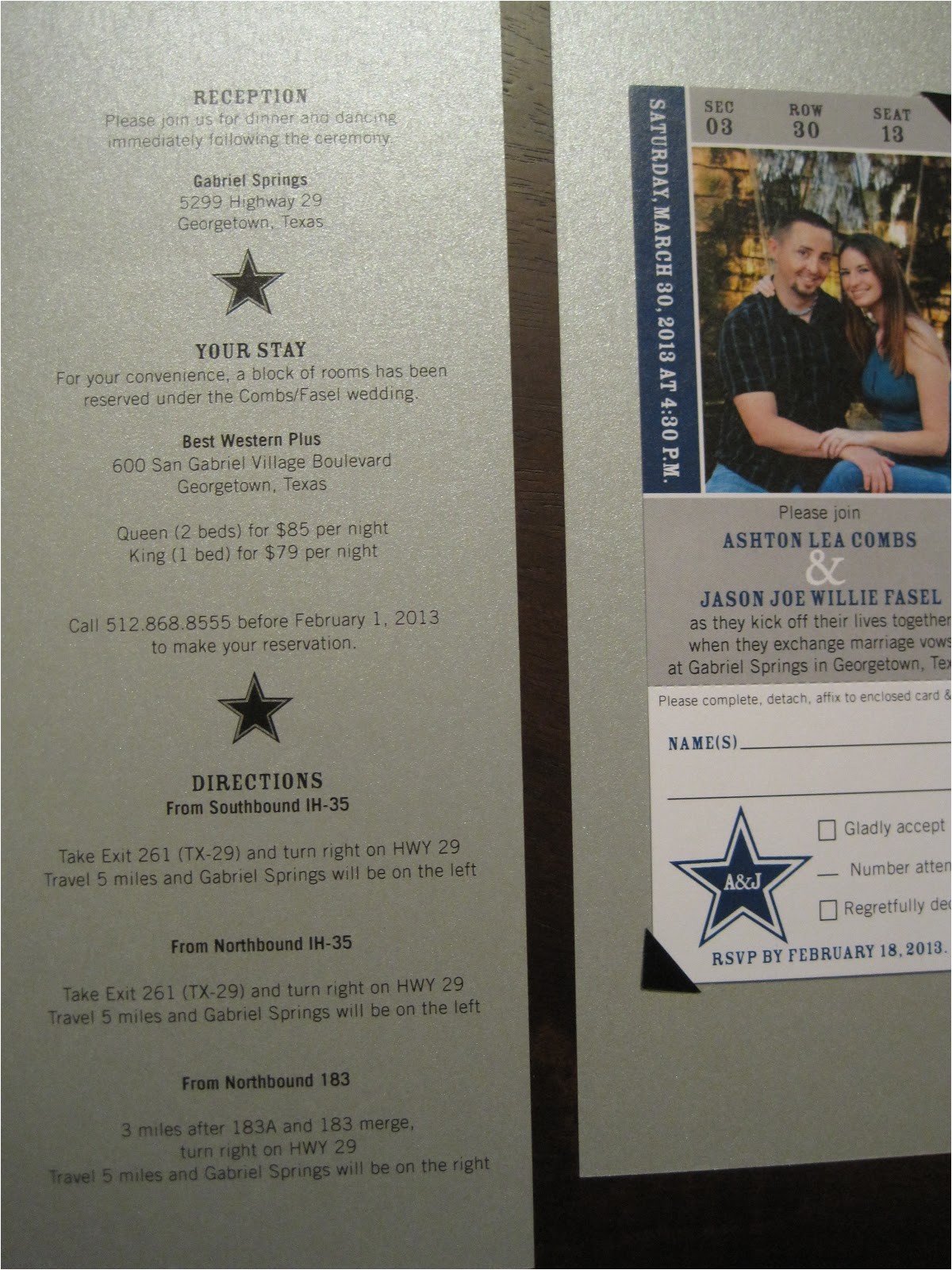 Wedding Invitations In Dallas Tx the Inviting Pear Photoblog Cowboys Ticket as Wedding