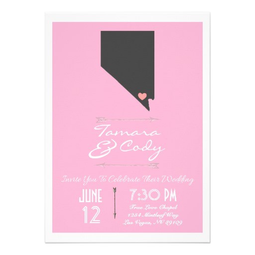 Wedding Invitations Las Vegas Nv A Pink Las Vegas Nevada Wedding Invitation