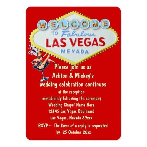 Wedding Invitations Las Vegas Nv Las Vegas Wedding Reception Invitation Business Card