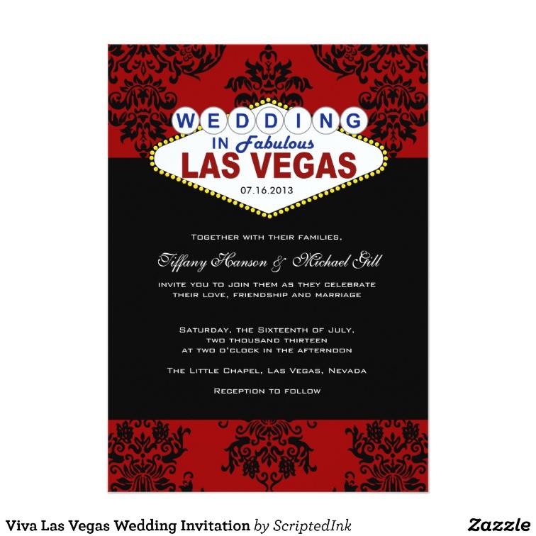 Wedding Invitations Las Vegas Nv Viva Las Vegas Wedding Invitation Zazzle
