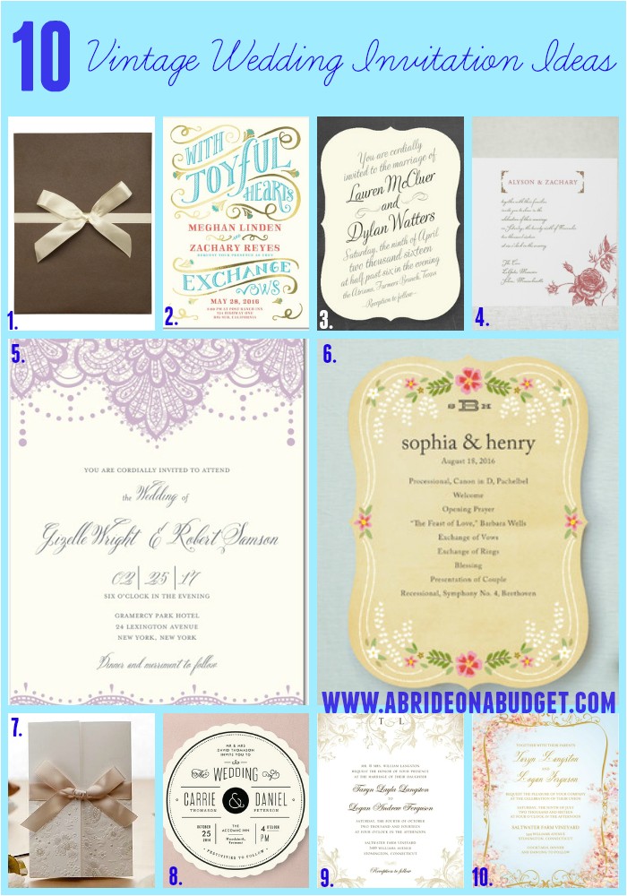 Wedding Invitations On A Budget Ideas 10 Vintage Wedding Invitation Ideas A Bride On A Budget
