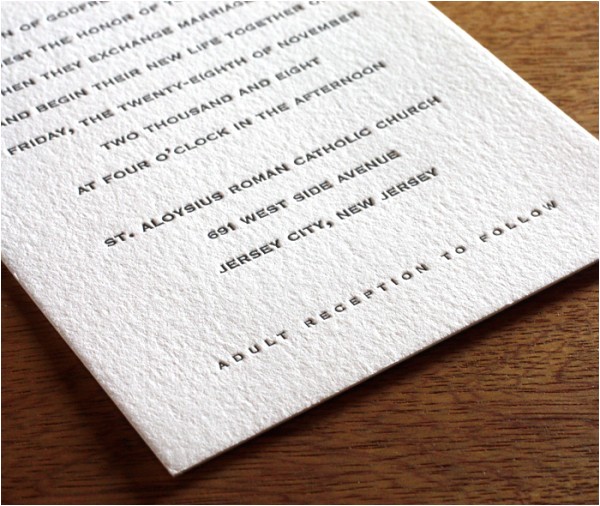 Wedding Invitations Reception to Follow Wedding Invitation Wording formal Pt 4 Letterpress Wedding Invitations Reception to Follow Wedding Invitation Wording formal Pt 4 Letterpress