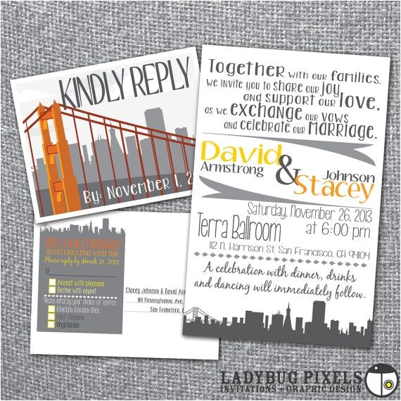 Wedding Invitations Sf Printable Wedding Invitation and Rsvp Postcard San