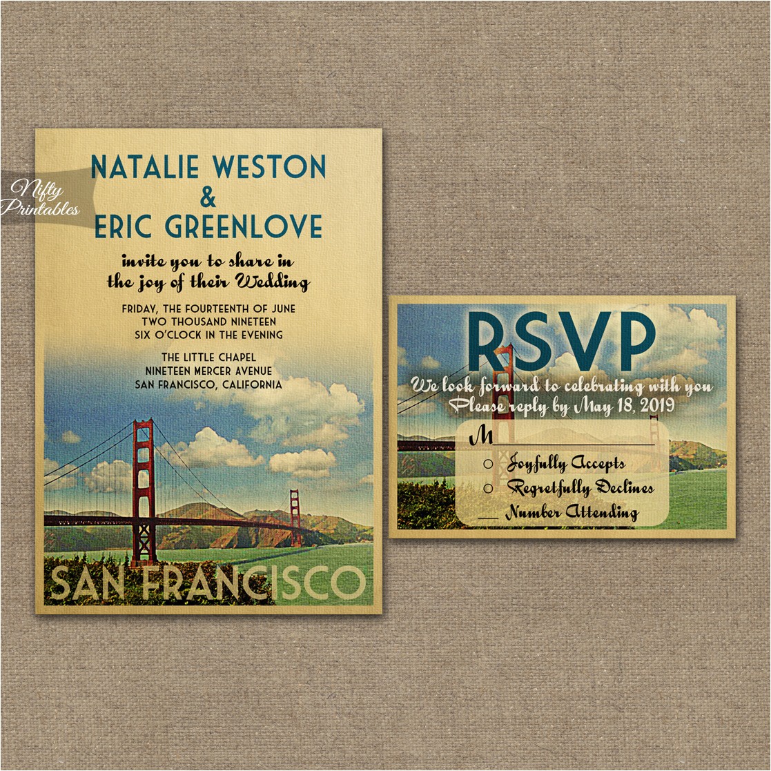 Wedding Invitations Sf San Francisco Wedding Invitations Vtw Nifty Printables