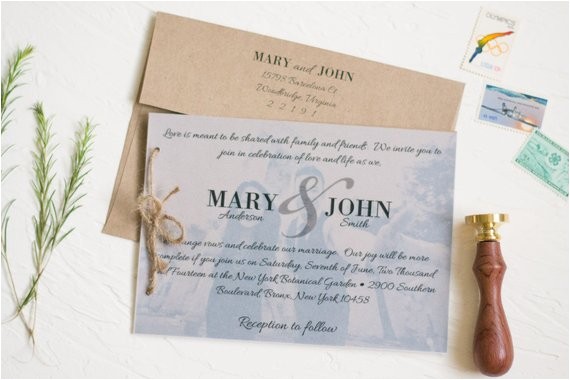 Wedding Invitations with Clear Overlay Items Similar to Rustic Kraft Paper Wedding Invitation Set