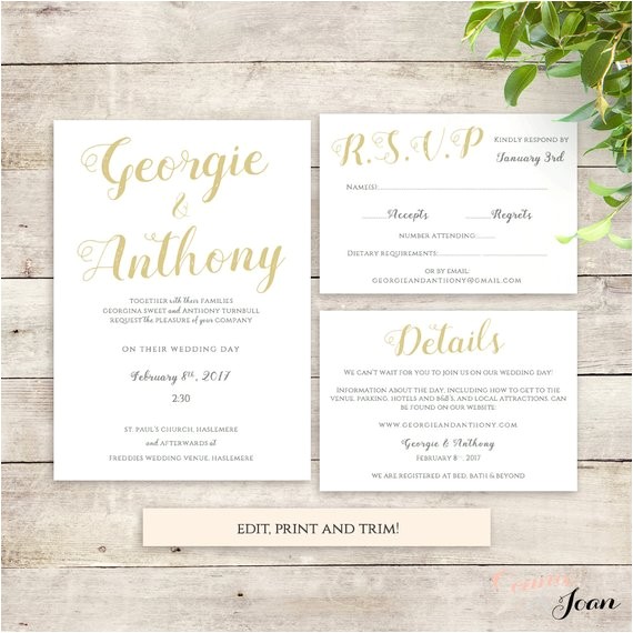 Wedding Invitations with Guest Names Printed Wedding Invitation Set Printable Template Be Mine with or
