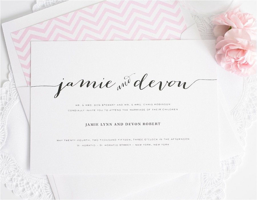 Wedding Invitations with Guest Names Printed Wedding Invitations with Unique Script Names and A Pink Wedding Invitations with Guest Names Printed Wedding Invitations with Unique Script Names and A Pink