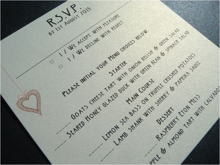 Wedding Invitations with Menu Choices 25 Best Images About Rsvp On Pinterest Initials Cards