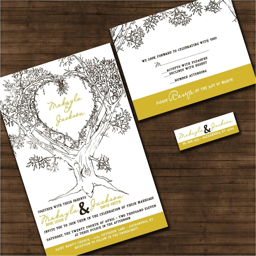Wedding Invitations with Trees Personalized Oak Tree Wedding Invitation Sample Packet
