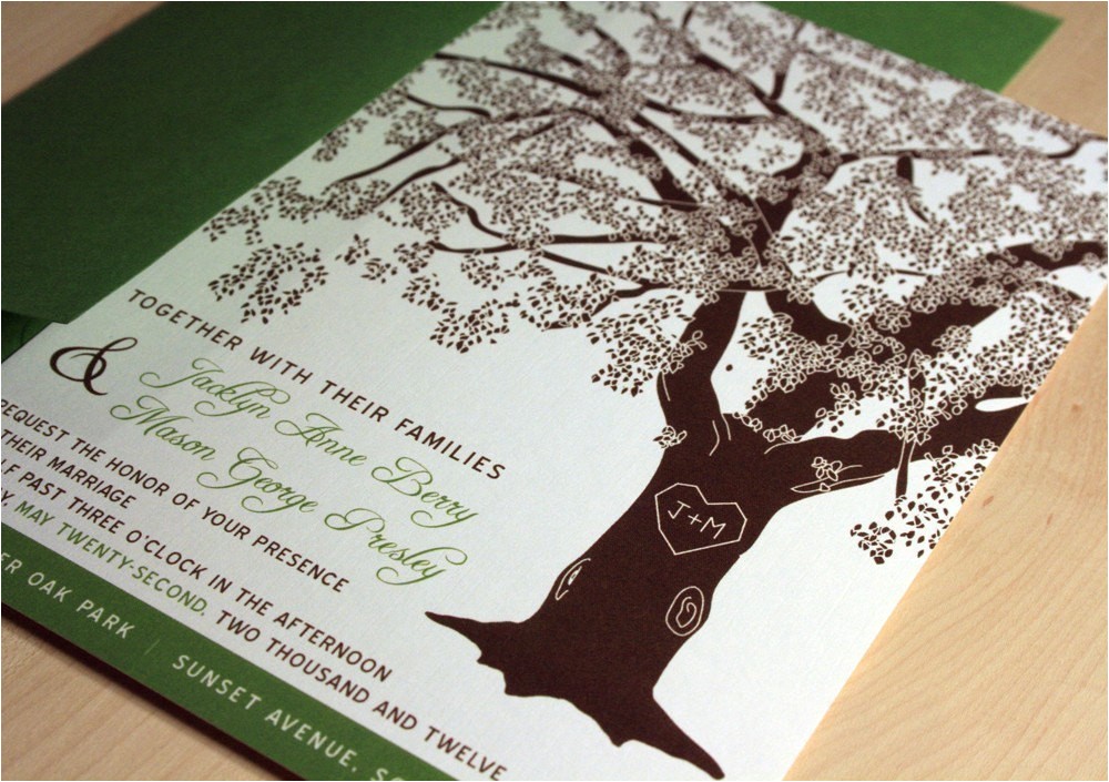 Wedding Invitations with Trees Sample Grandfather Oak Tree Wedding Invitations