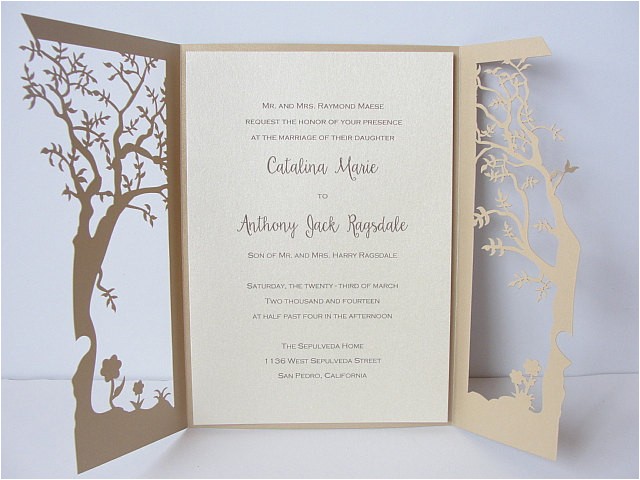 Wedding Invitations with Trees Tree Laser Cut Wedding Invitation