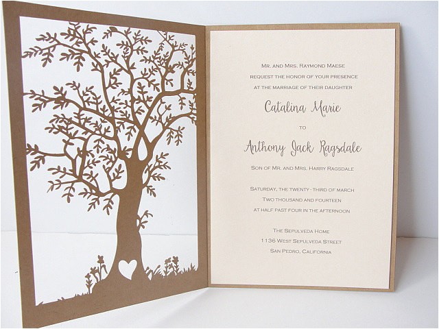 Wedding Invitations with Trees Tree Laser Cut Wedding Invitation