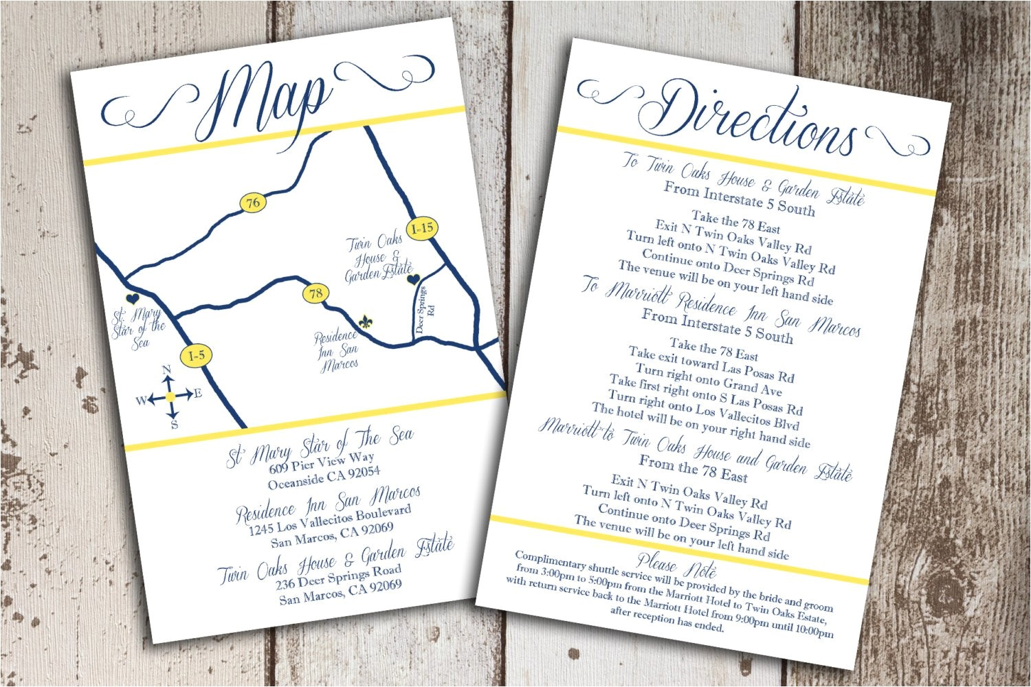 Wedding Invite Directions Template Custom Wedding Map and Direction Invitation Insert Printable