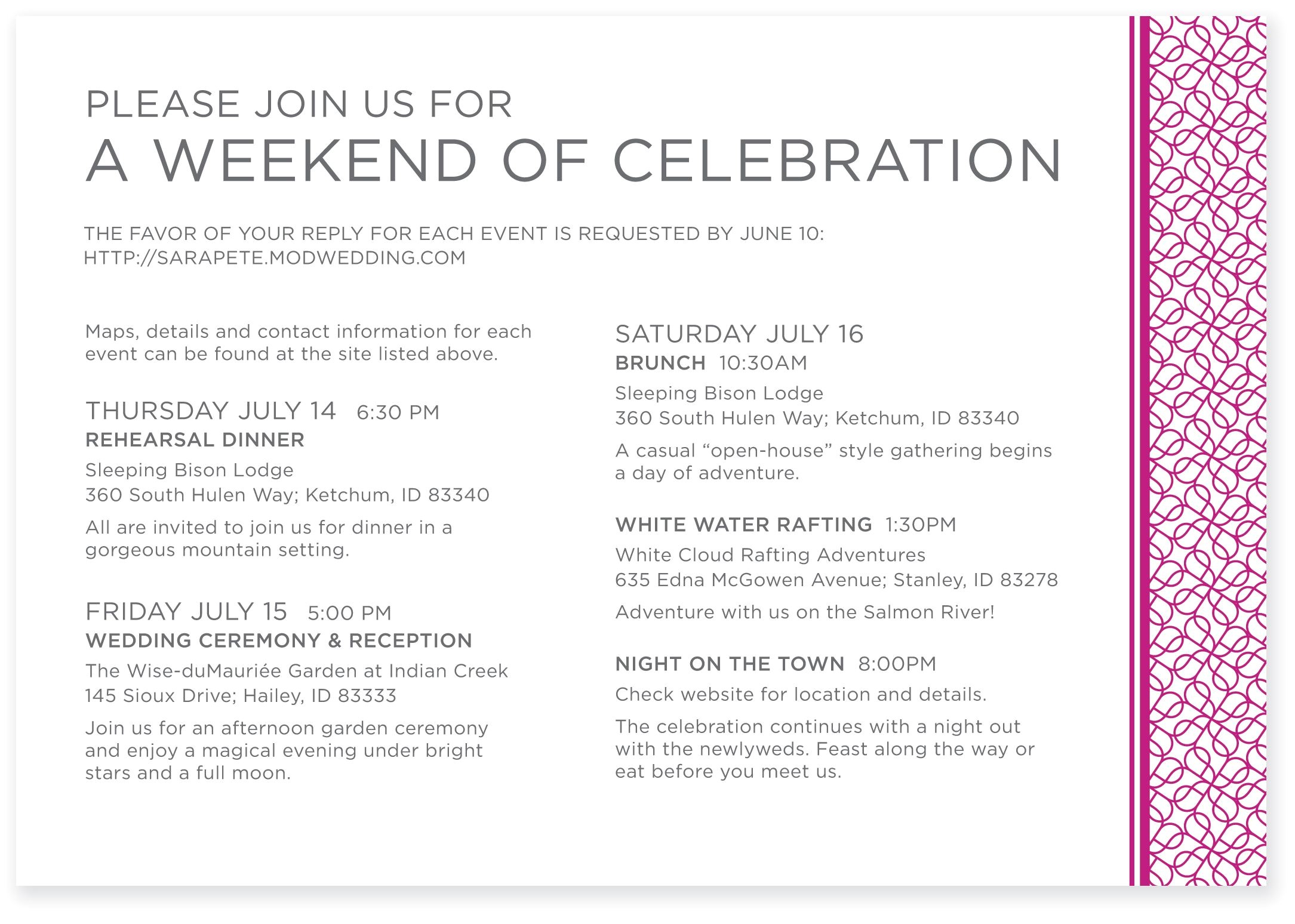 Wedding Invite Directions Template Wedding Information Card Template Portablegasgrillweber Com