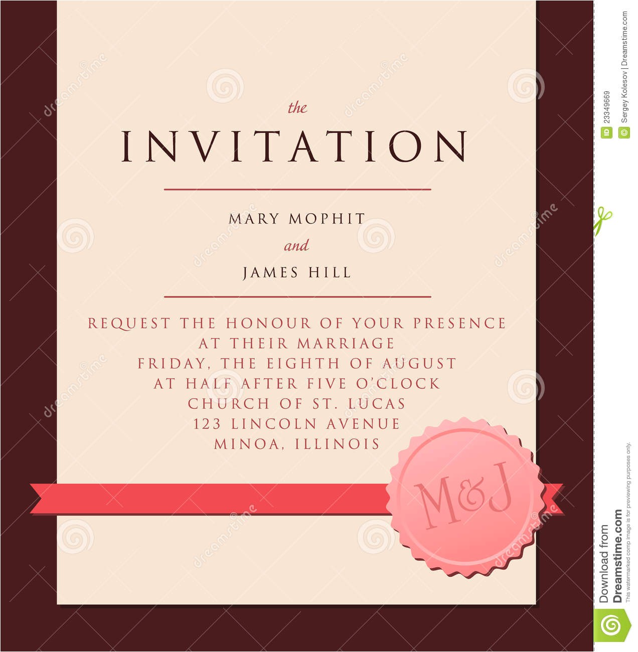 What to Include In A Wedding Invitation Elegant Invitation to the Wedding Stock Vector