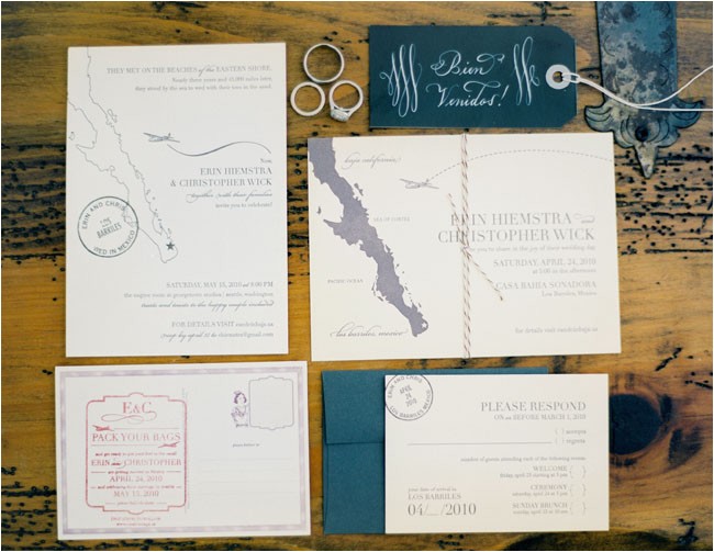 What to Include In Destination Wedding Invitations Intimate Diy Baja Wedding Erin Chris Green Wedding