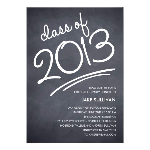 What to Write On A Graduation Invitation Chalkboard Writing Graduation Invitation From Zazzlecom