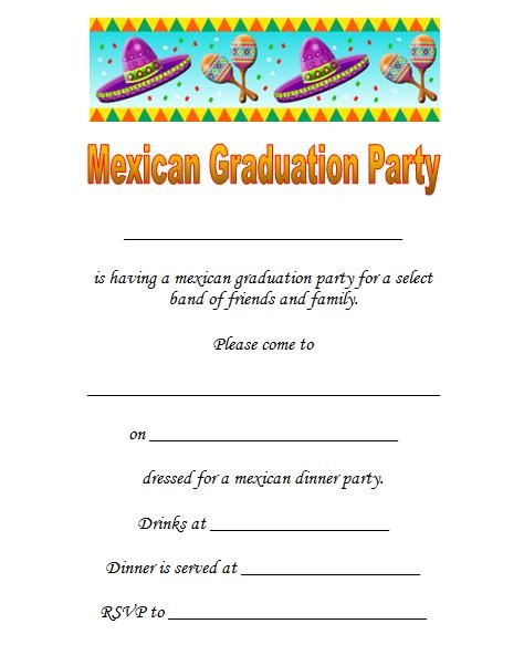 What to Write On A Graduation Party Invitation Mexican Printable Graduation Invitations