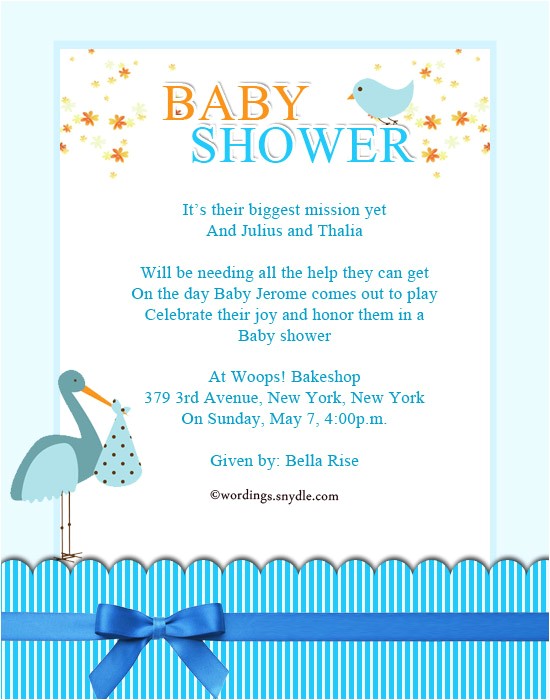 Wording for A Baby Shower Invite Baby Shower Party Invitation Wording Wordings and Messages