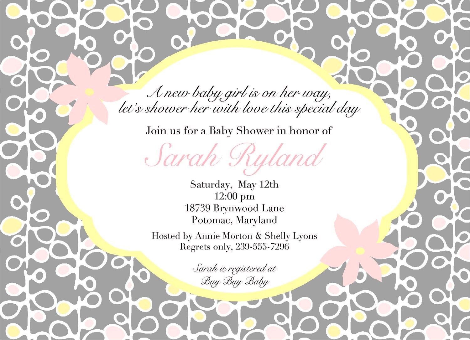 Wording for A Baby Shower Invite Wording for Baby Shower Invitations asking for Gift Cards