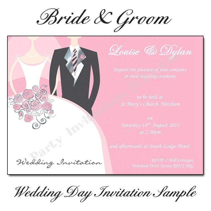Wording for A Wedding Invitation by Bride and Groom Bride and Groom Wedding Invitations Buy now