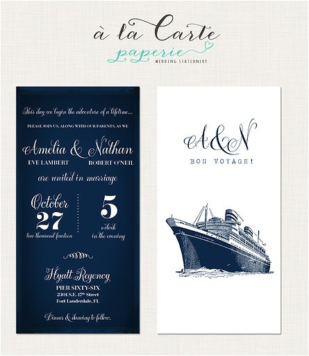 Yacht Wedding Invitation Wording Cruise Ship Yacht Wedding Invitation