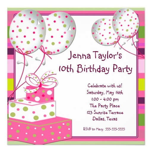 10th Birthday Party Invitation Wording 10th Birthday Party Invitation Wording Cimvitation