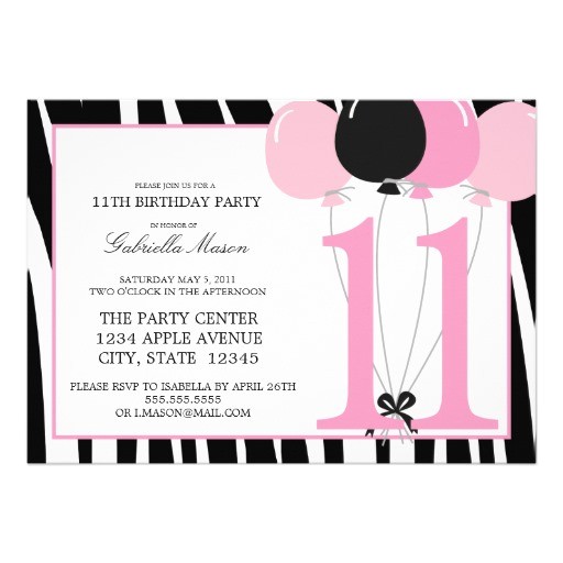 11th Birthday Party Invitations 11th Birthday Party Invitations Wording Free Invitation