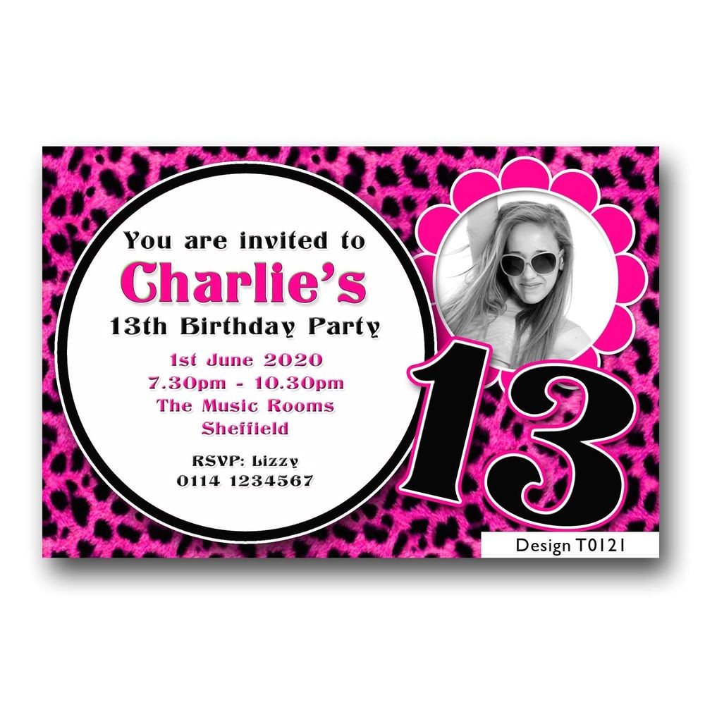 13th Girl Birthday Party Invitations Personalised Boys Girls Teenager 13th Birthday Party