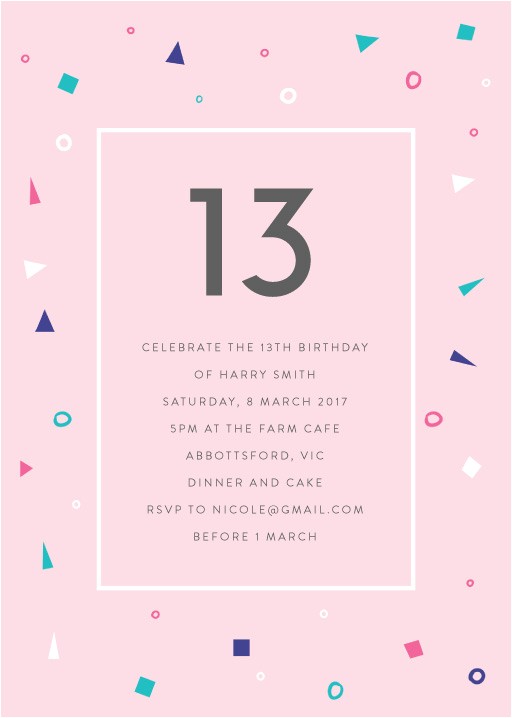 13th Party Invites 13th Birthday Invitations Designs by Creatives Printed