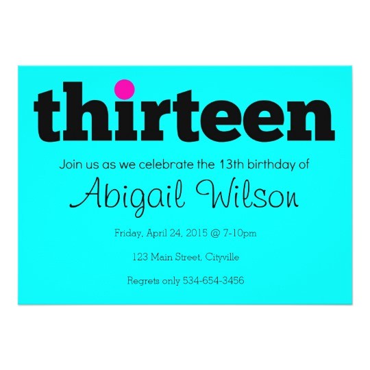 13th Party Invites Thirteen 13th Birthday Party Invitation Zazzle Com