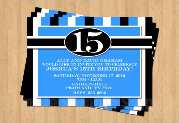 16th Birthday Party Invitations for Boys 13th 15th 16th Birthday Boy or Any Age Adult Birthday Party