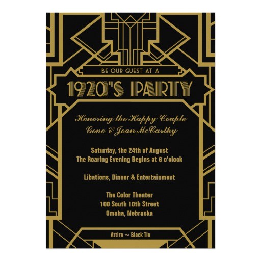 1920s Party Invitation Template Free 1920 39 S Gatsby Invite 5 Quot X 7 Quot Invitation Card Zazzle