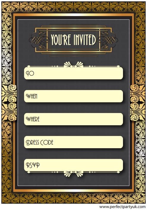 1920s Party Invitation Template Free Great Gatsby Party Invitation Template Cimvitation