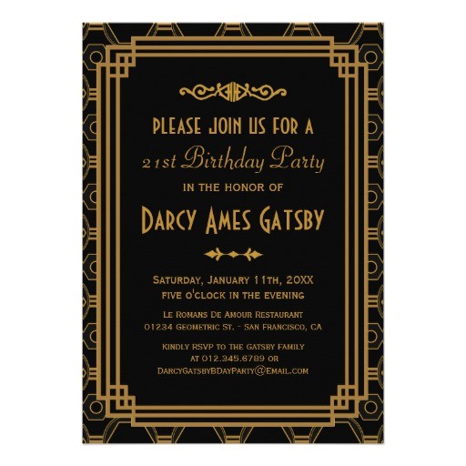 1920s Party Invitation Template Free Personalized Roaring 20s Invitations Custominvitations4u Com