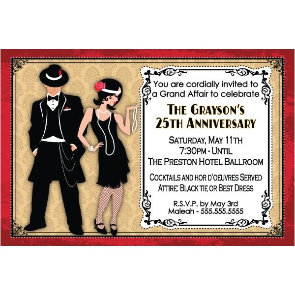 1920s Party Invitation Template Free Roaring Twenties Party Invitations Cimvitation