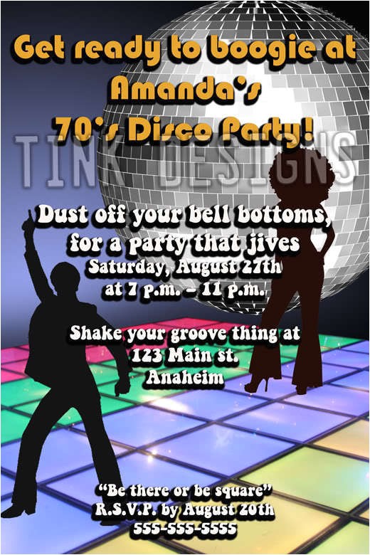 1970s Party Invitations 1970 39 S Disco Birthday Invitations Party Ball 70 39 S Ebay