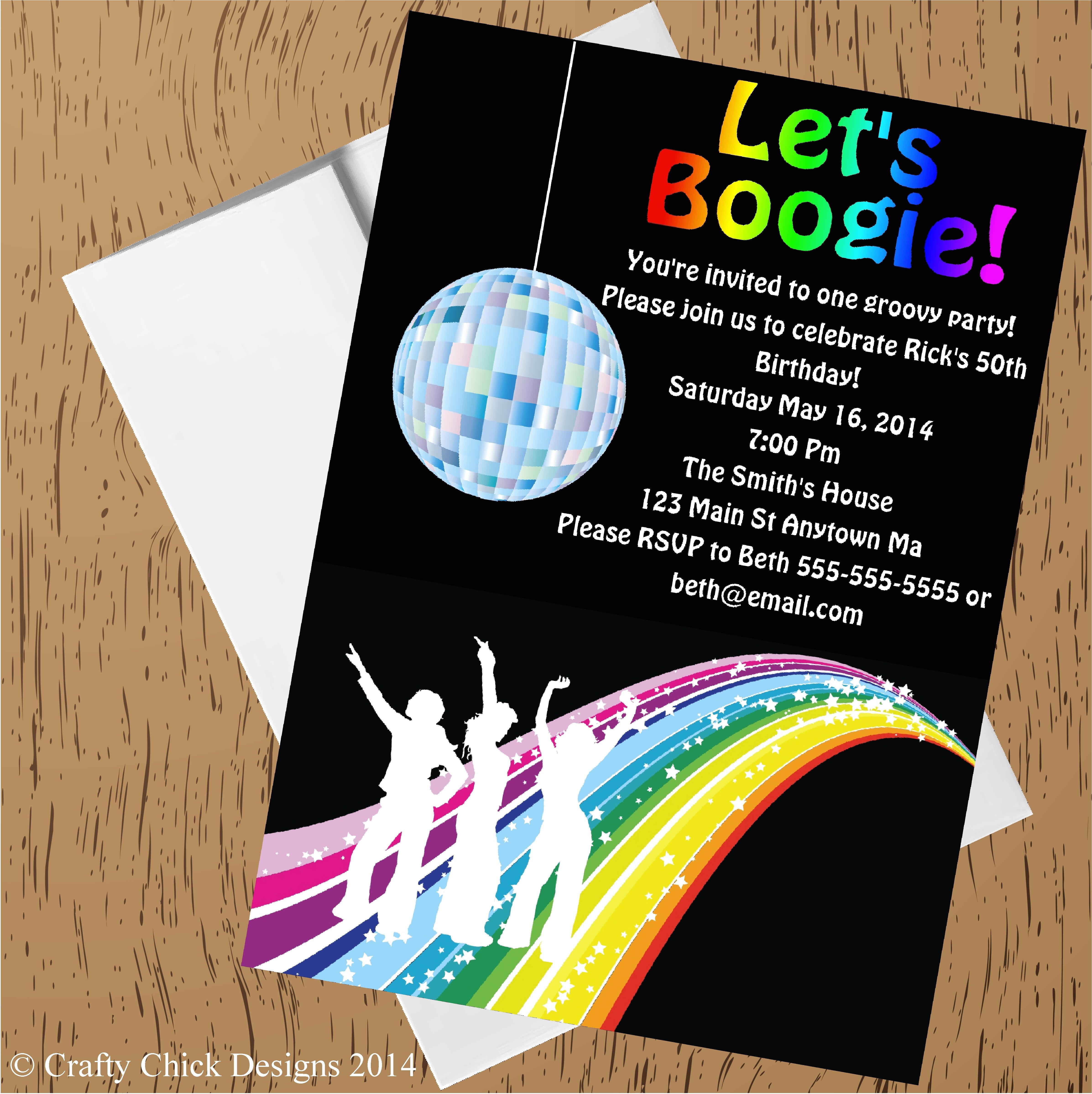 1970s Party Invitations 1970s Disco Dance Birthday Party Invitations Style 2