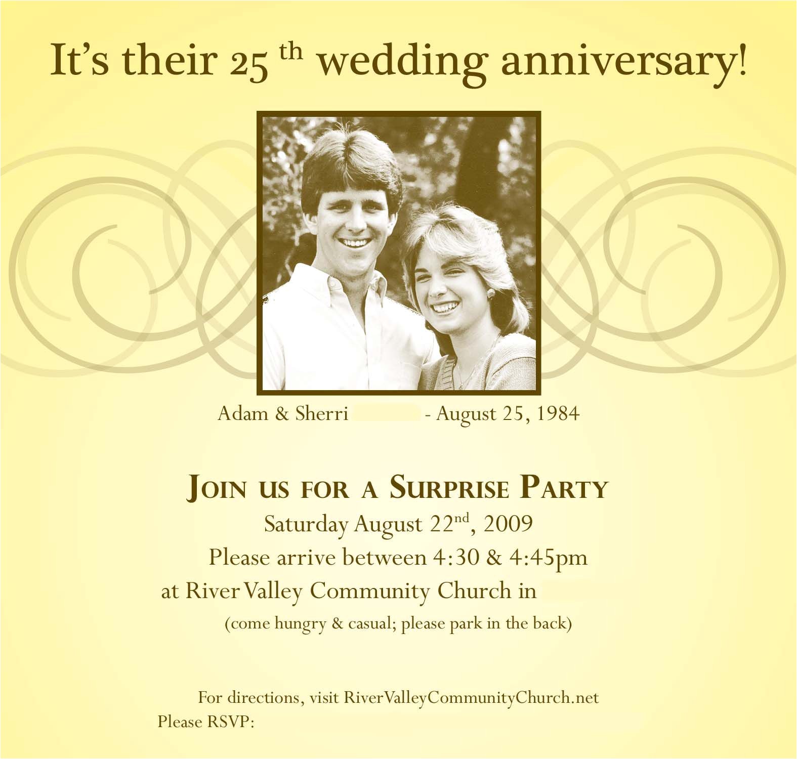 25th Wedding Anniversary Surprise Party Invitations Anniversary Invitations Surprise 25th Wedding