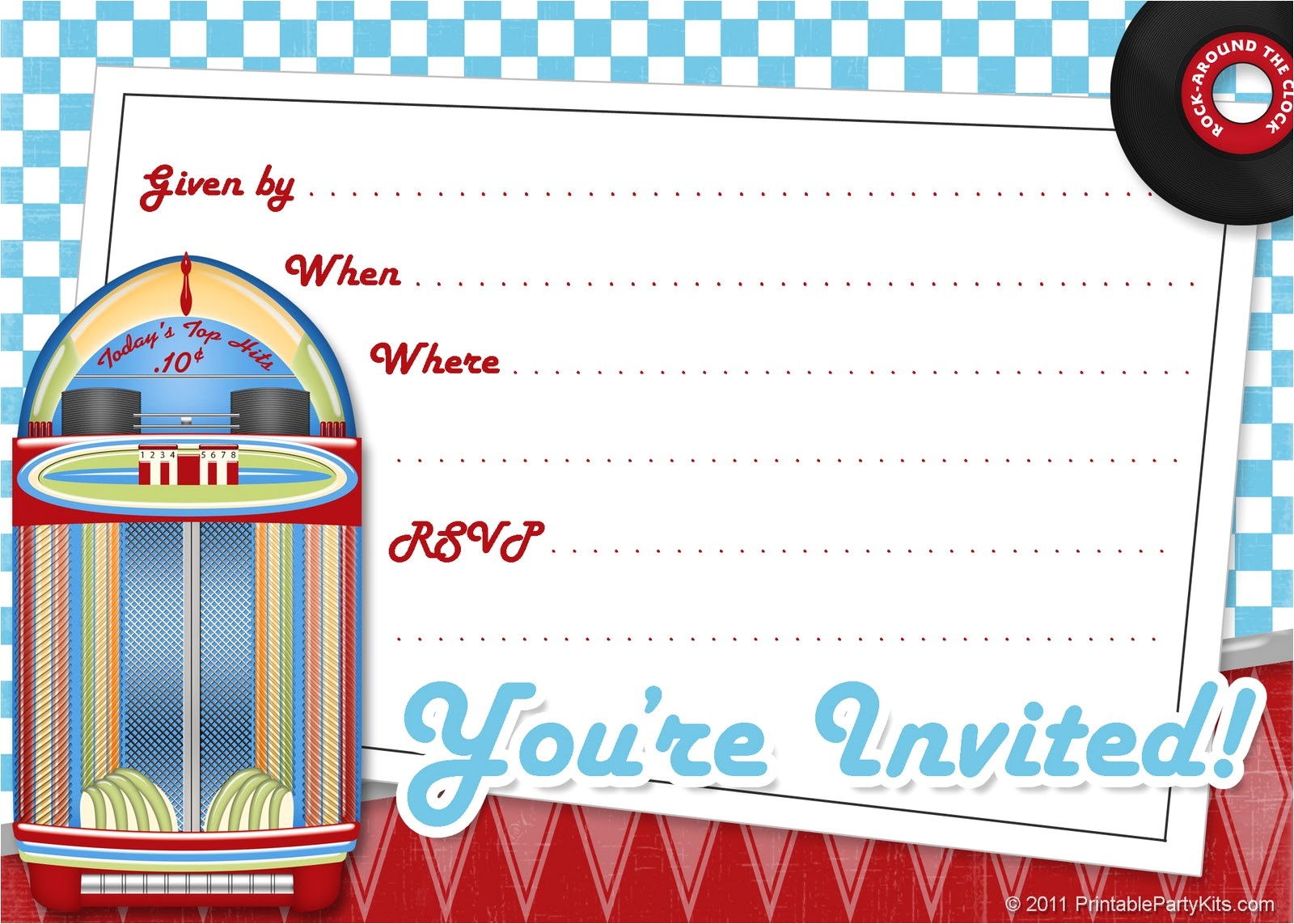 50s Party Invitation Templates Free Free Printable Party Invitations Free Invite Art for A