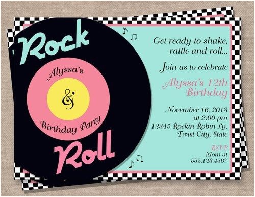 50s theme Party Invitations 50s theme Party Invitations A Birthday Cake