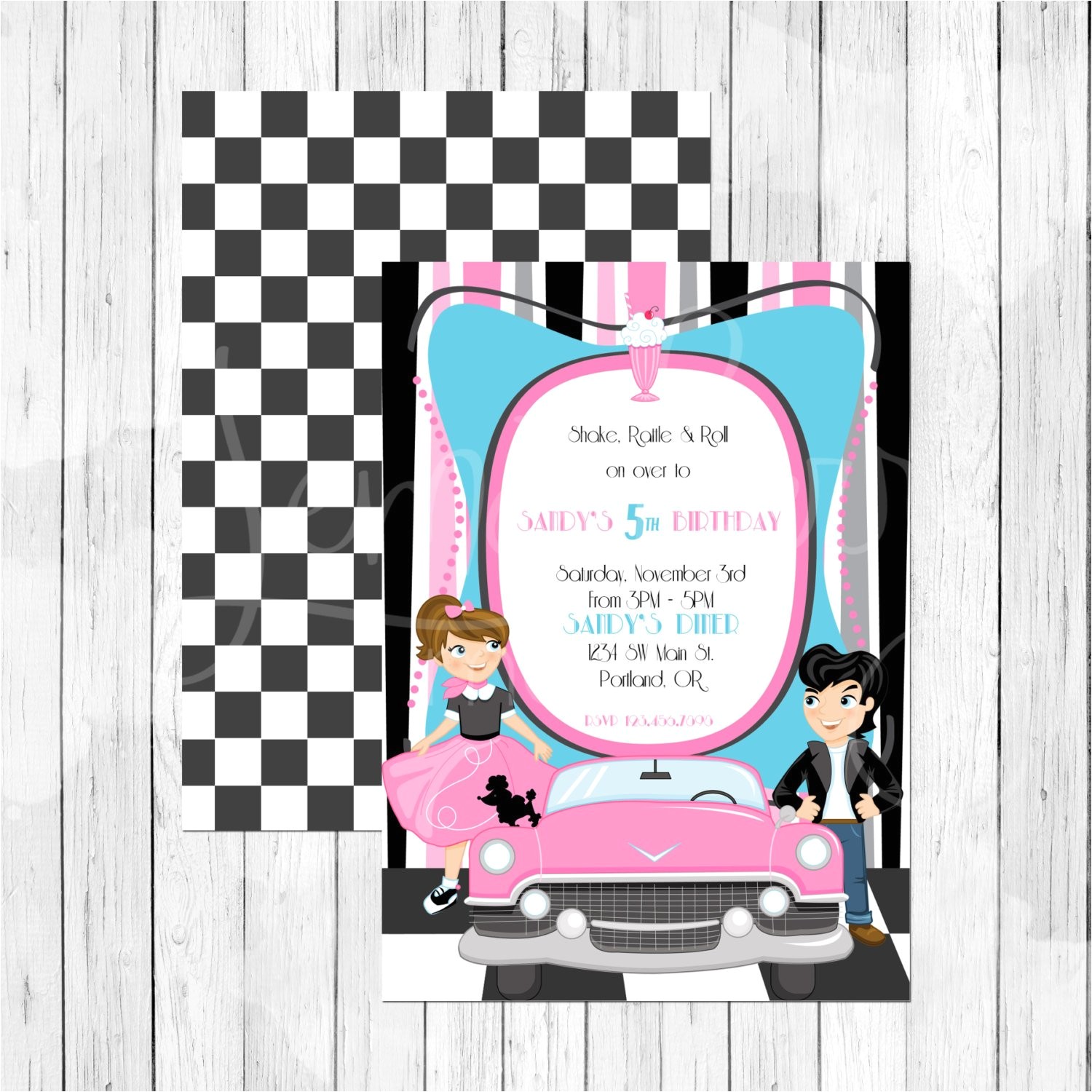 50s theme Party Invitations Chandeliers Pendant Lights