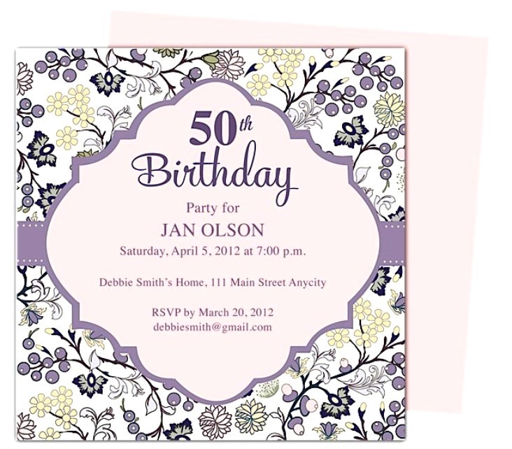 50th Birthday Party Invitation Template 50th Birthday Invitation Template Oxsvitation Com